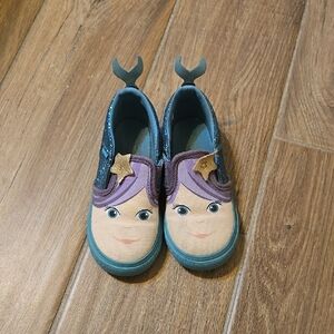 Vans Kids Mermaid Face Slip-On Shoes - Blue and Purple Size Toddler 8.5